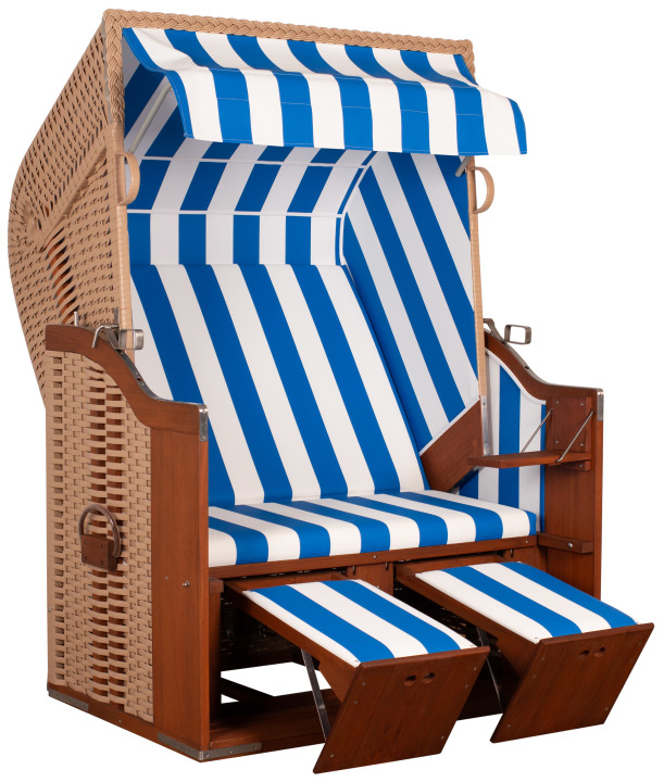 Strandkorb Profi Ostsee Poel PVC beige Dessin 991 Blau